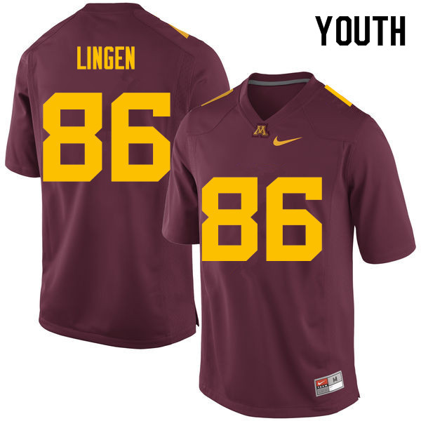 Youth #86 Brandon Lingen Minnesota Golden Gophers College Football Jerseys Sale-Maroon - Click Image to Close